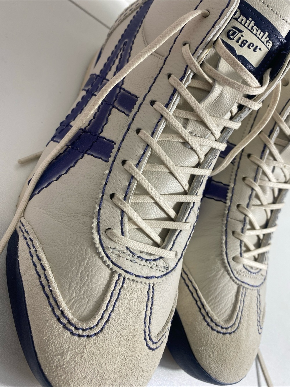 Onitsuka Tiger Mexico 66 SD M PF High Top Men's Size 5.5 Beige Blue New W/O Box - Picture 14 of 16